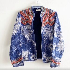 Chico's Embellished Tie-Dye Artisan Boho Jacket